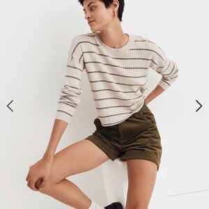 Madewell Women's Lawson Crop Pullover Sweater in Stripe Top Size XXL Item NG705